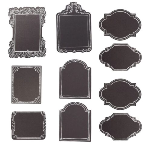 American Crafts Diecut Chalkboard Frames leikekuvat liimataustalla (10 kpl)