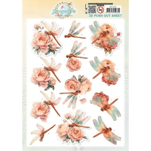 Berrie’s Beauties 3D-arkki Dragonflies Blush