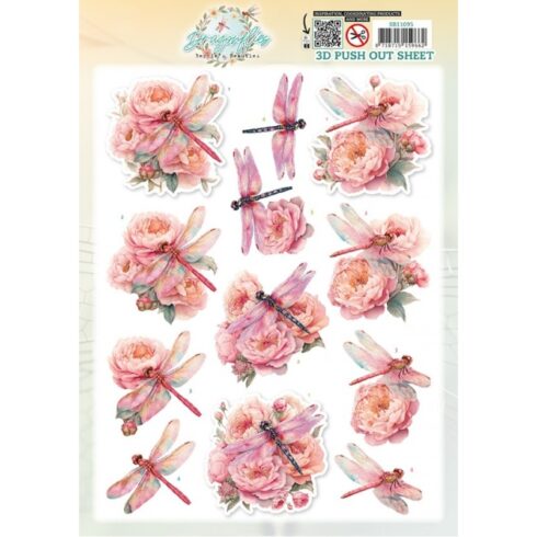 Berrie’s Beauties 3D-arkki Dragonflies Pink