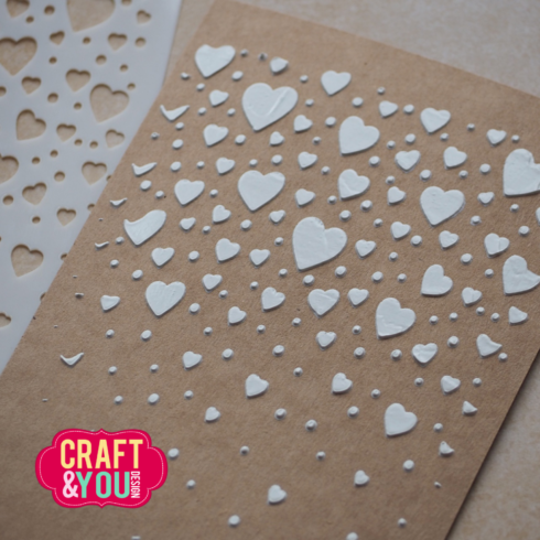 Craft You Design Stencil Floating Heart sapluuna