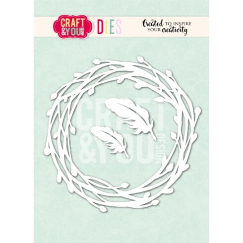 Craft & You Design WILLOW WREATH WITH FEATHERS
