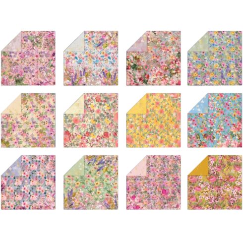 Crafters Companion Spring Floral Print paperilehtio 30 x 30 cm