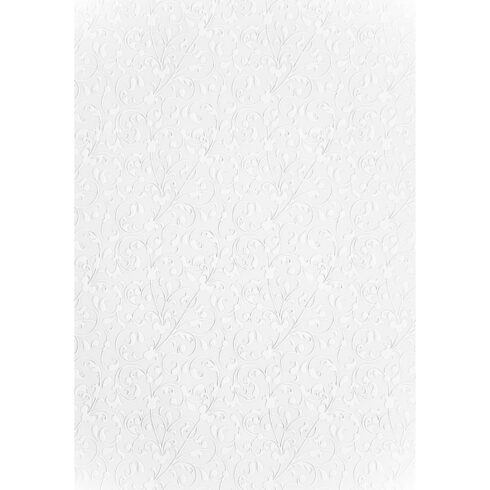 Embossed Paper White – Kohokuviokartonki A4 250gsm (5kpl)