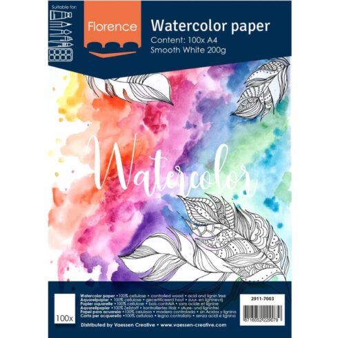 Florence Watercolour Paper vesiväripaperi A4 200g (100 kpl)