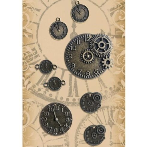 Graphic 45 Decorative Metal Clocks metallikuviot (8 kpl)