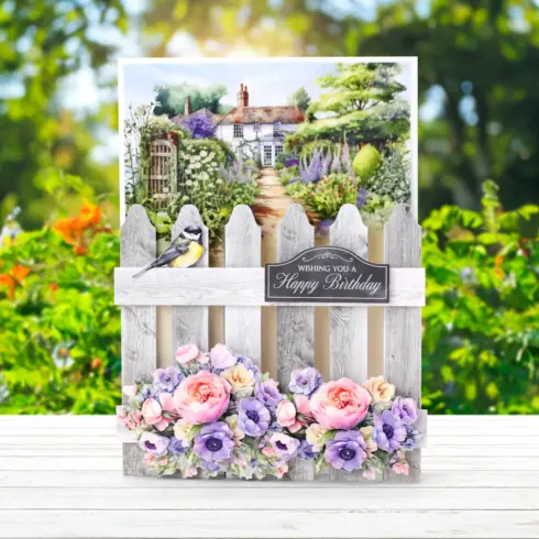 Katy Sue Designs Card Making Kit Pretty Petals Picket Fence Korttipakkaus1