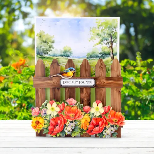 Katy Sue Designs Card Making Kit Pretty Petals Picket Fence Korttipakkaus2