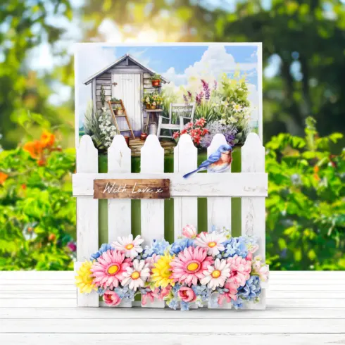 Katy Sue Designs Card Making Kit Pretty Petals Picket Fence Korttipakkaus4