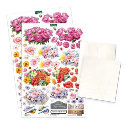 Katy Sue Designs Card Making Kit Pretty Petals Picket Fence Korttipakkaus6