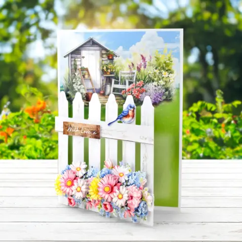 Katy Sue Designs Card Making Kit Pretty Petals Picket Fence Korttipakkaus7