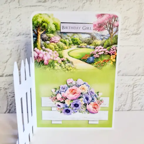 Katy Sue Designs Card Making Kit Pretty Petals Picket Fence Korttipakkaus9