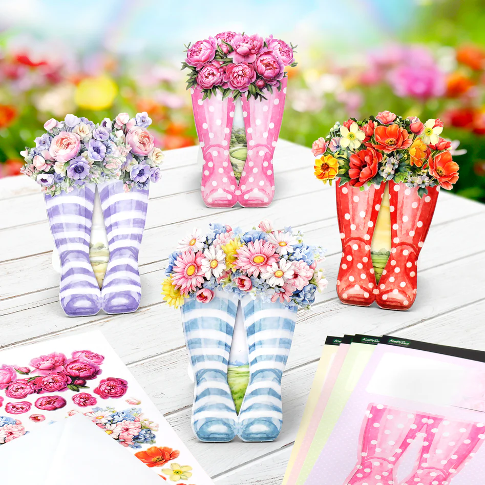 Katy Sue Designs Card Making Kit – Wonderful Wellington Boots Korttipakkaus (8 kpl) - Image 2