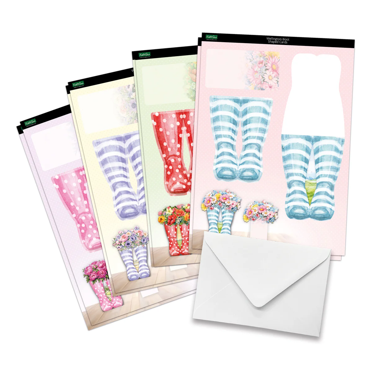 Katy Sue Designs Card Making Kit – Wonderful Wellington Boots Korttipakkaus (8 kpl) - Image 11