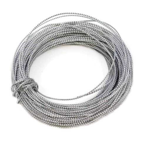 Metallic Cord – nyöri metallinhohtoinen hopea 15m (1mm)