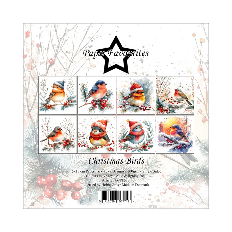 Paper Favourites Christmas Birds paperilajitelma 15 x 15 cm