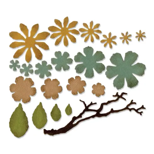 Sizzix Tim Holtz Thinlits SMALL TATTERED FLORALS