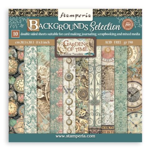 Stamperia Gardens of Time Backgrounds paperilajitelma