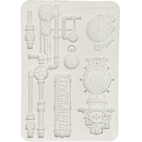 Stamperia – Gardens of Time Clocks and Tubes Silicon Mould muotti A5