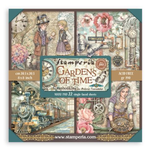 Stamperia Gardens of Time Maxi paperilajitelma 20 x 20 cm