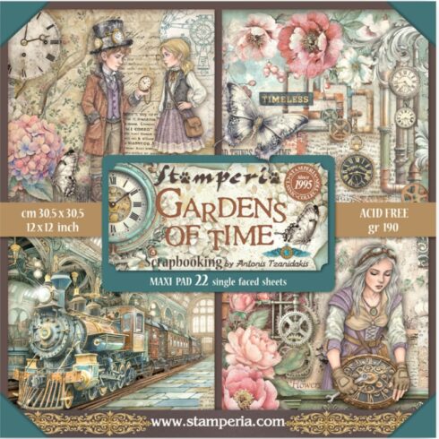 Stamperia Gardens of Time Maxi paperilajitelma 30 x 30 cm
