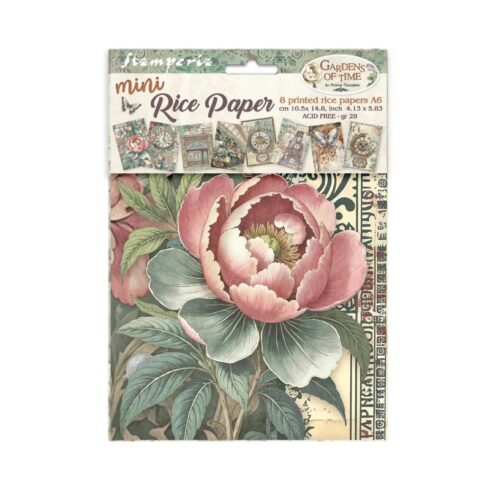 Stamperia Gardens of Time Mini Rice Paper riisipaperi (8 kpl) A6