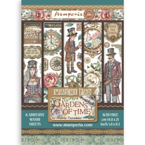 Stamperia Gardens of Time Washi Pad (8 kpl) A5