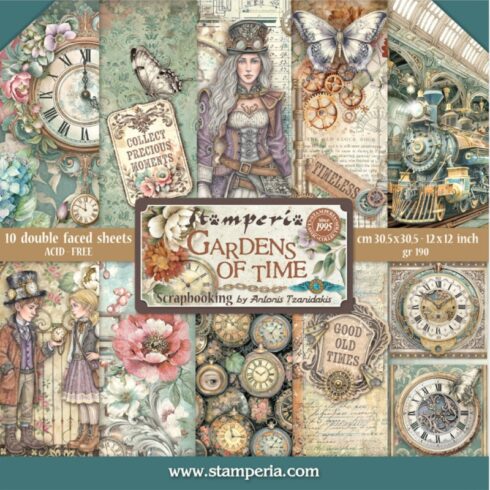 Stamperia Gardens of Time paperilajitelma 30 x 30 cm