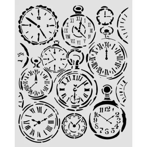 Stamperia – Gardens of Times Mixed Clocks sapluuna 20 x 25 cm