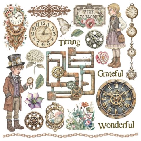 Stamperia Rub On Kit Gardens of Time Assortment siirtokuvat 1