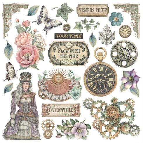 Stamperia Rub On Kit Gardens of Time Assortment siirtokuvat 3