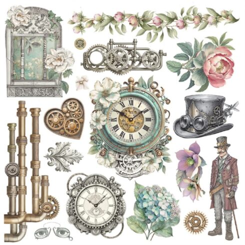 Stamperia Rub On Kit Gardens of Time Assortment siirtokuvat 4