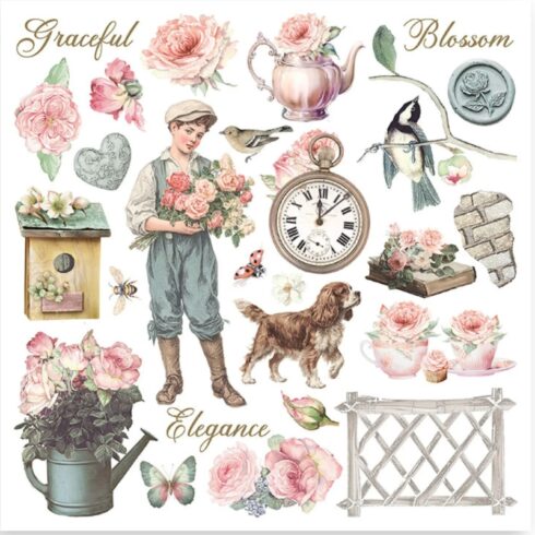 Stamperia Rub On Kit House of Roses Assortment siirtokuvat 155 x 155 cm 6 kpl 5