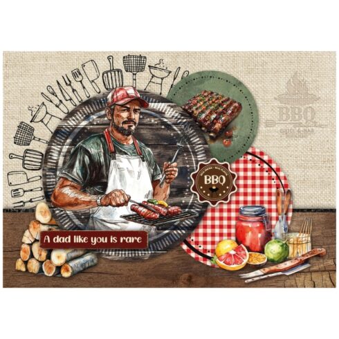 Studio Light Die Cut Designer Paper Pad BBQ Party lehtio A4 10