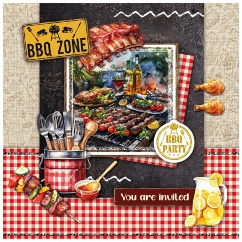 Studio Light Die Cut Designer Paper Pad BBQ Party lehtio A4 5