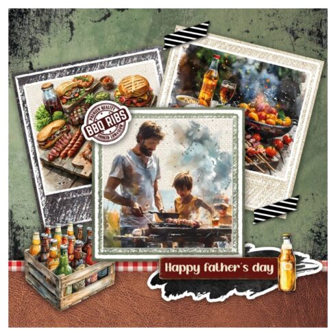 Studio Light Die Cut Designer Paper Pad BBQ Party lehtio A4 9