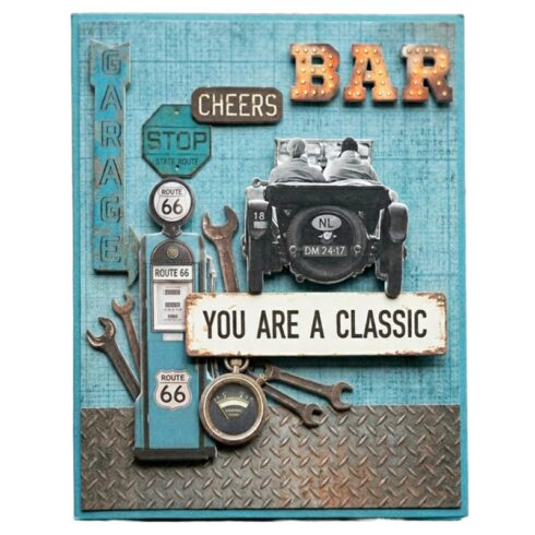 Studio Light Die Cut Designer Paper Pad Gearhead Workshop lehtio A4 2