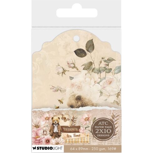 Studio Light Teddys Tea Time – ATC Paper Tags tagi 20 kpl 2