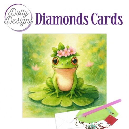 Timanttimaalauskortti Dotty Designs CUTE FROG 15x15cm