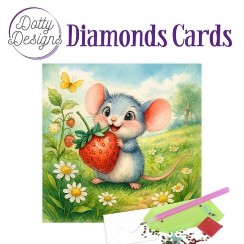 Timanttimaalauskortti Dotty Designs CUTE MOUSE 15x15cm