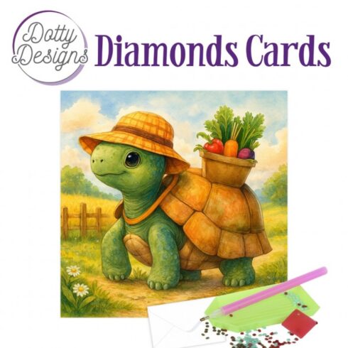 Timanttimaalauskortti Dotty Designs CUTE TURTLE 15x15cm