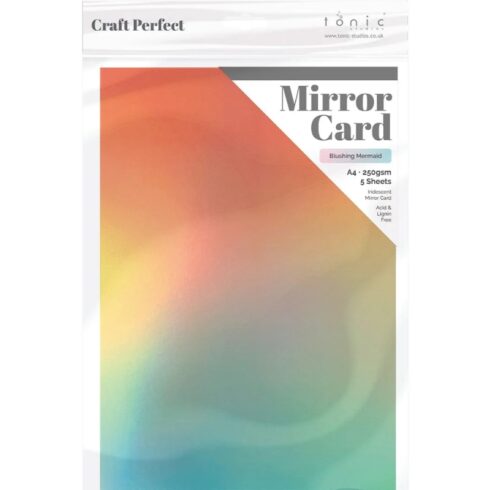 Tonic Studios Mirror Card Iridescent Blushing Mermaid – Peilikartonki A4 (5kpl)