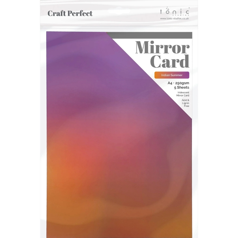 Tonic Studios Mirror Card Iridescent Indian Summer – Peilikartonki A4 (5kpl)