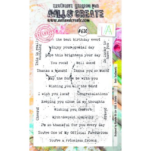 AALL & Create Stamp Basic Sentiments leimaisin A6