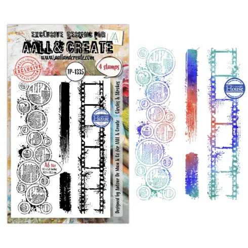 AALL & Create Stamp Through the Lens Circles & Strokes leimaisinsetti A6