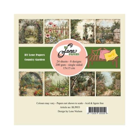 By Lene Papers Country Garden paperilajitelma 15 x 15 cm