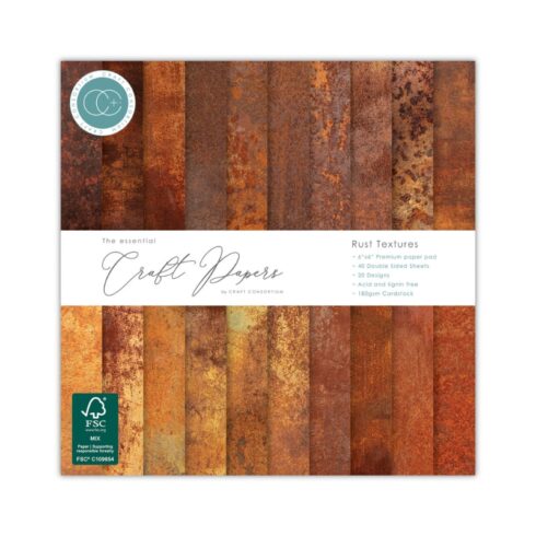 Craft Consortium Rust Textures paperilehtiö 15 x 15 cm
