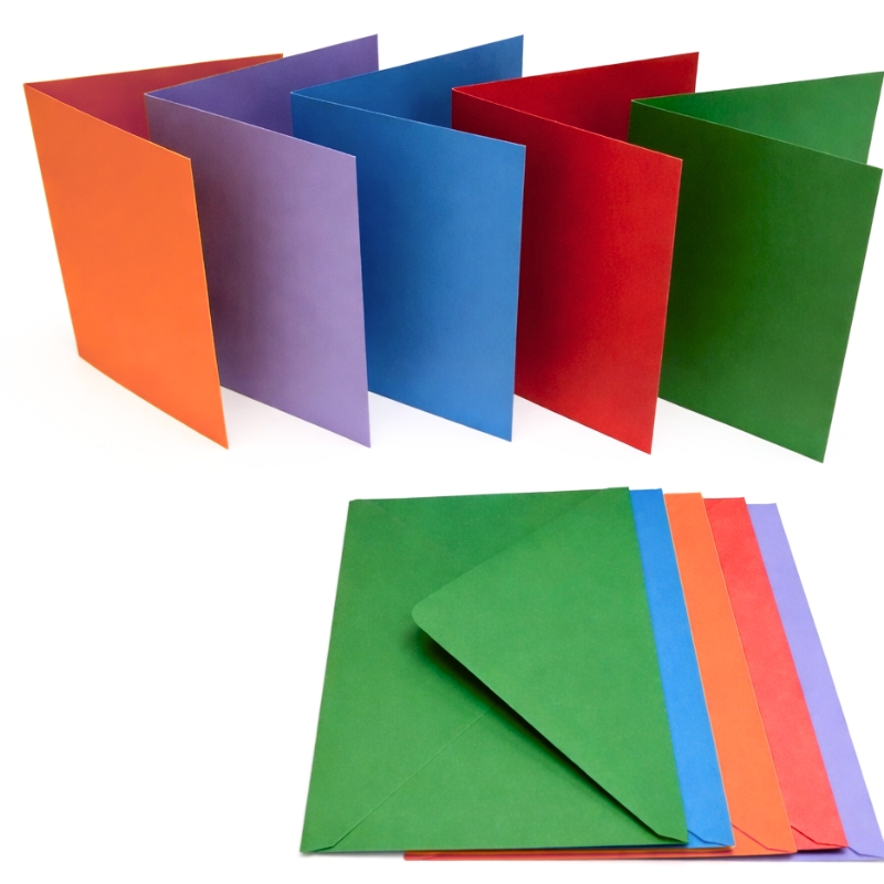CraftUK korttipohjat + kirjekuoret A6 10,5x14,8cm bright 50 kpl