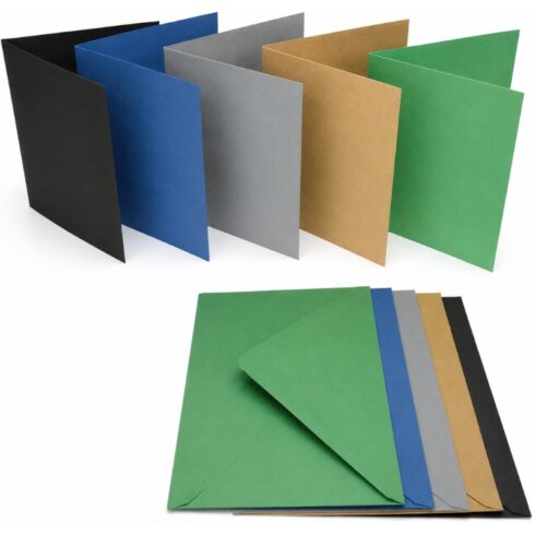 CraftUK korttipohjat + kirjekuoret A6 10,5x14,8cm deep colour 50 kpl