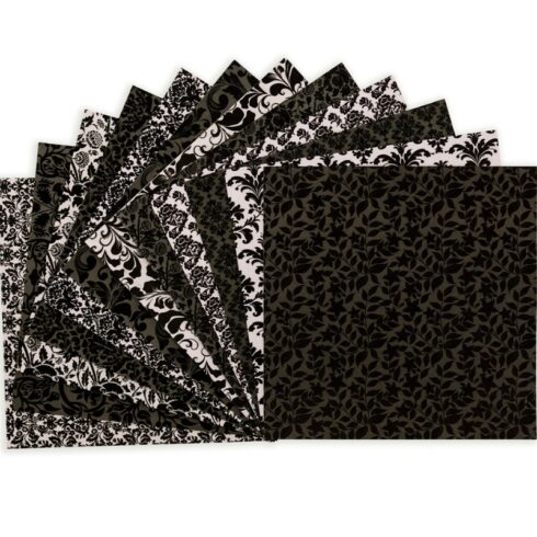 Crafters Companion Pearl Flocked Damask samettihelmiaispaperi 30 x 30 cm 2