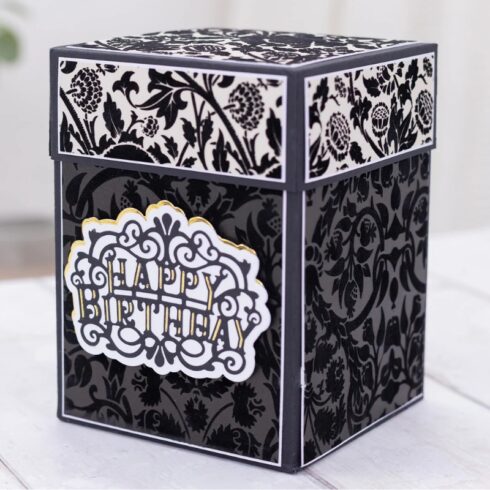 Crafters Companion Pearl Flocked Damask samettihelmiaispaperi 30 x 30 cm 5